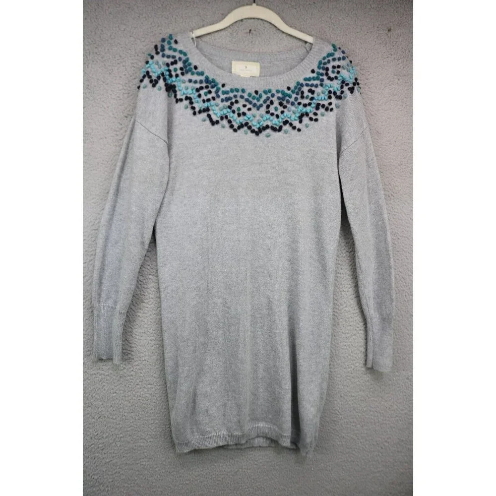 Ruby Moon Anthropology Long Sleeve Pullover Sweater Dress-Medium-Wool Blend-Soft